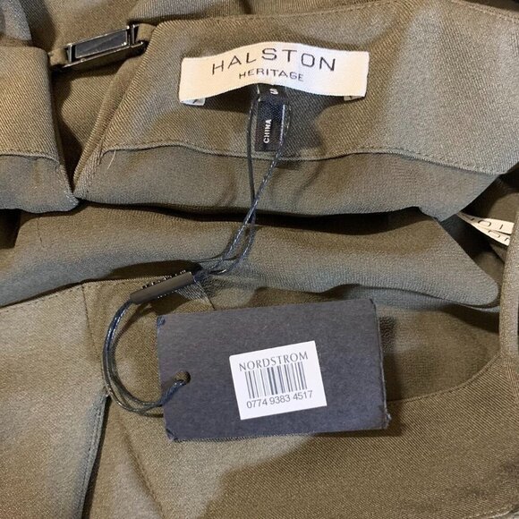 Halston Heritage Women's Stretch Twill Sage Jumpsuit Size Small NWT - Picture 8 of 15